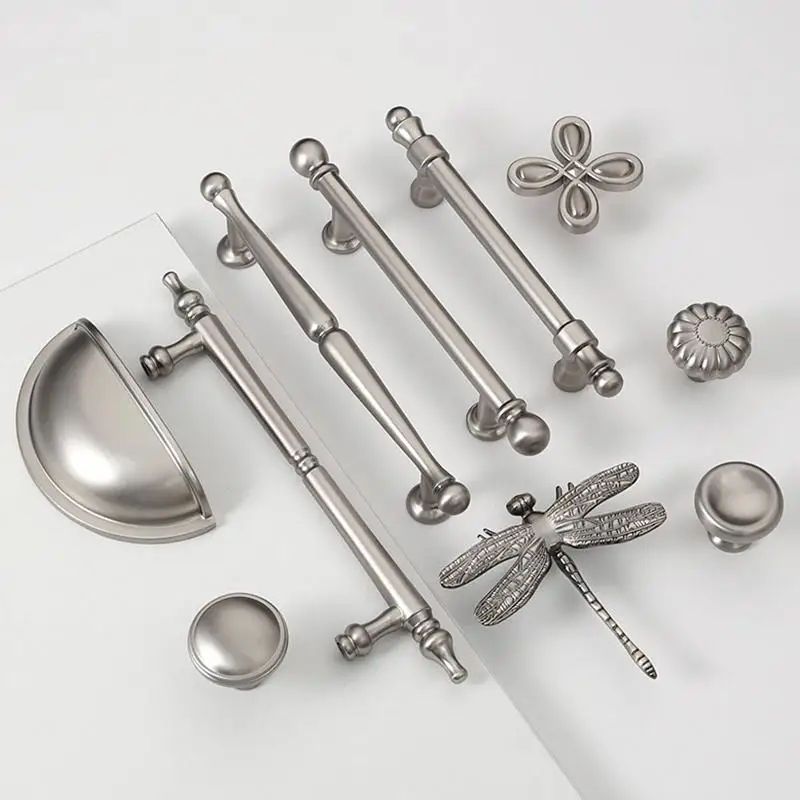 Stylish Nickel Brushed Drawer Knobs Reliable Cabinet Pulls for Modern Kitchens