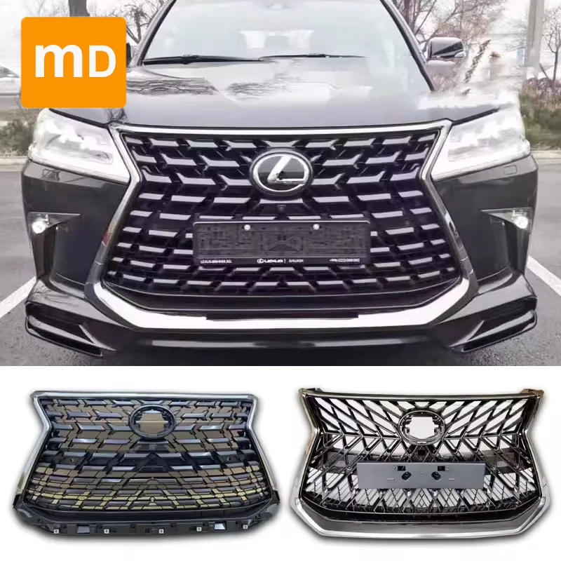 TRD Type Glossy Black Radiator Center Grilles Bumpers Guard For 2016-2021 Lexus LX570 Modified Car Accessories Upgrade