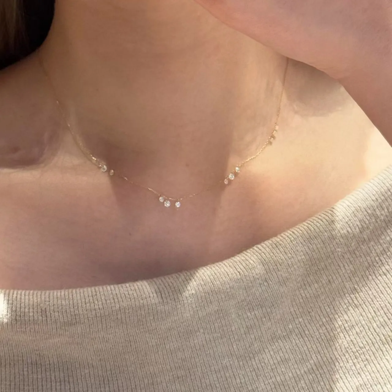 Jkeli S925 Sterling Silver Flash Diamond Zircon Tassel Necklace 18K Gold Plated Luxury Elegant 2025 New Design