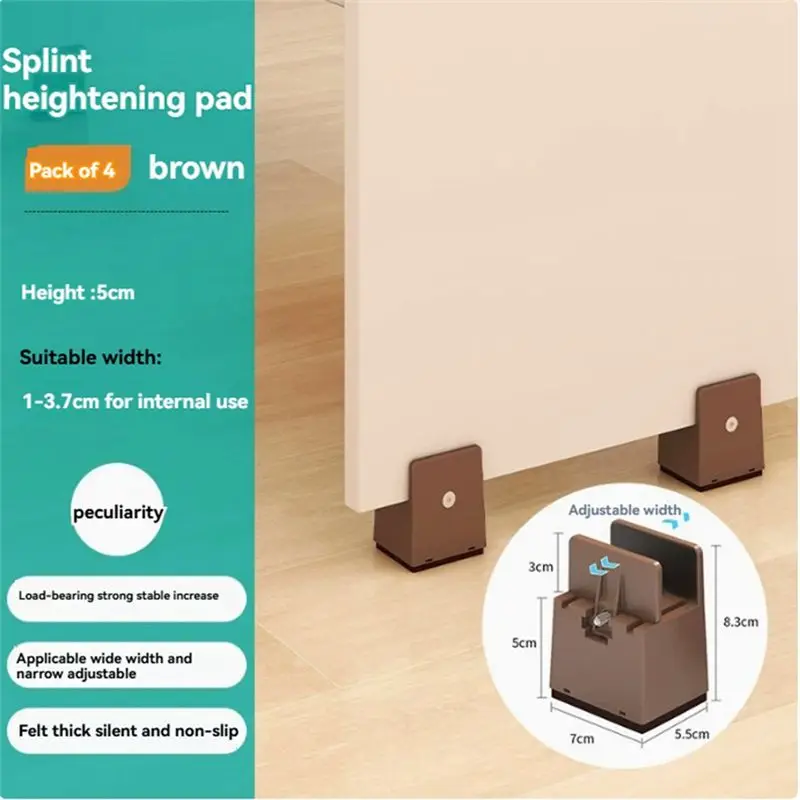 ABLQ 4PCS Adjustable Chair Feet Riser Screw Clamp 5Cm Heavy Duty Sofa Tables Bed Furniture Risers With Screw Clamp
