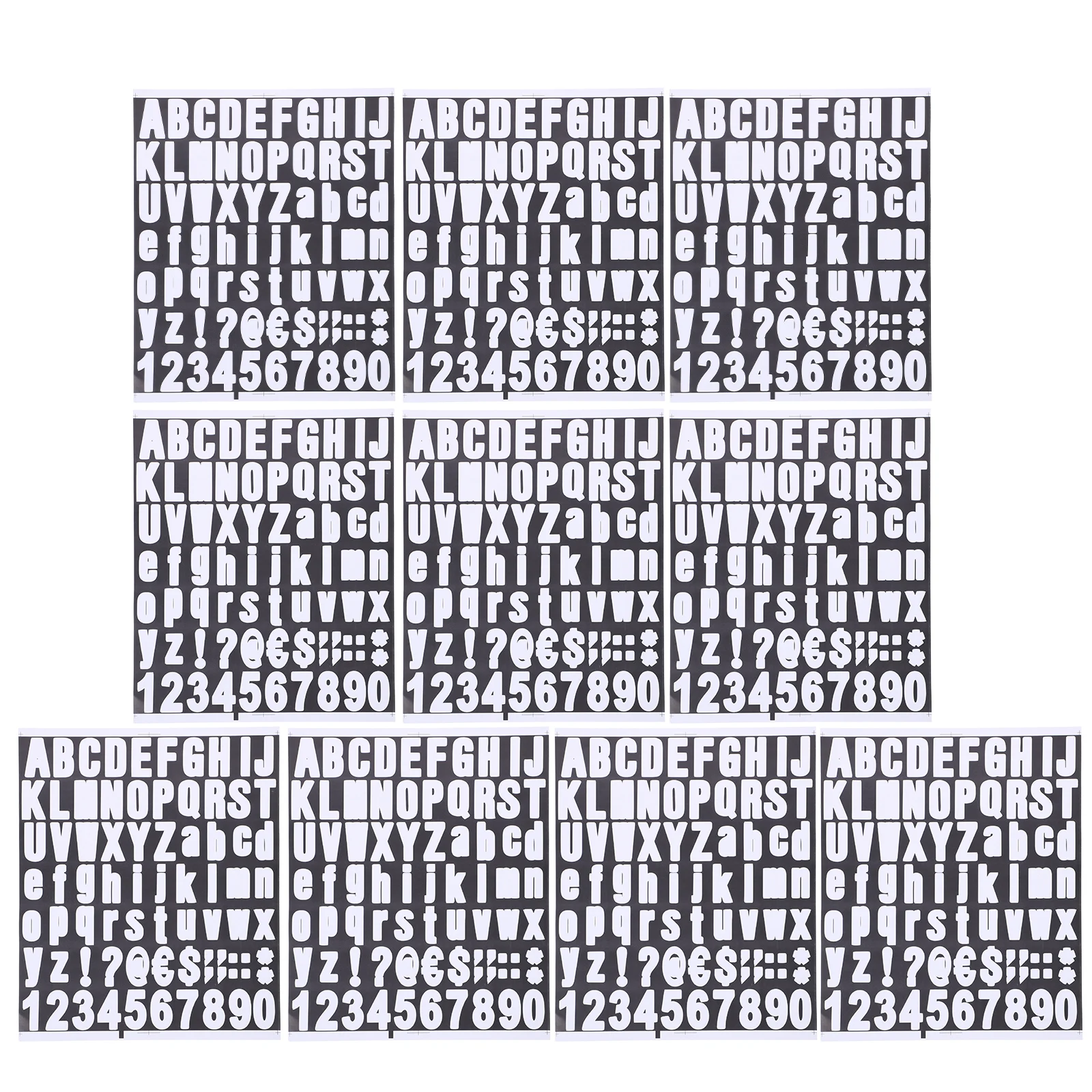 

10 Sheets Not Self Adhesive Letter Stickers for DIY Projects Scrapbooks Cards Gift Tags Door Signs Numbering Labels Decals