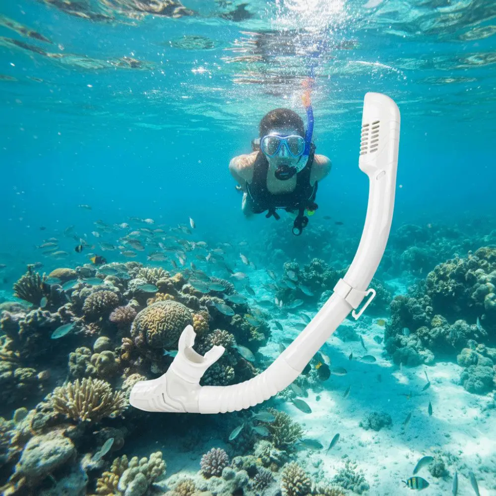 

Silicone Diving Breathing Tube Full Dry Comfortable Mouthpiece Diving Dry Snorkel Quick Release Clip Top Dry Valve