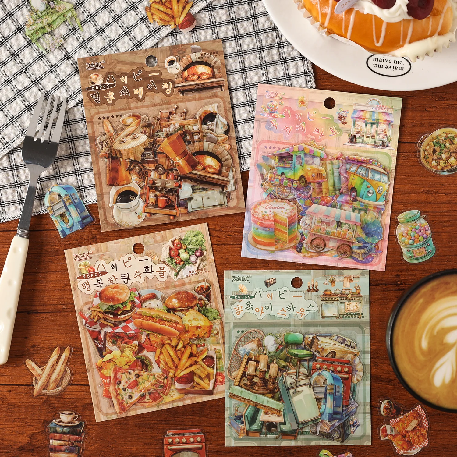 

25 шт./упак. наклейки с вкусной едой, мусорный журнал, креативные канцелярские принадлежности, сделай сам, деко, наклейки, принадлежности для скрапбукинга
