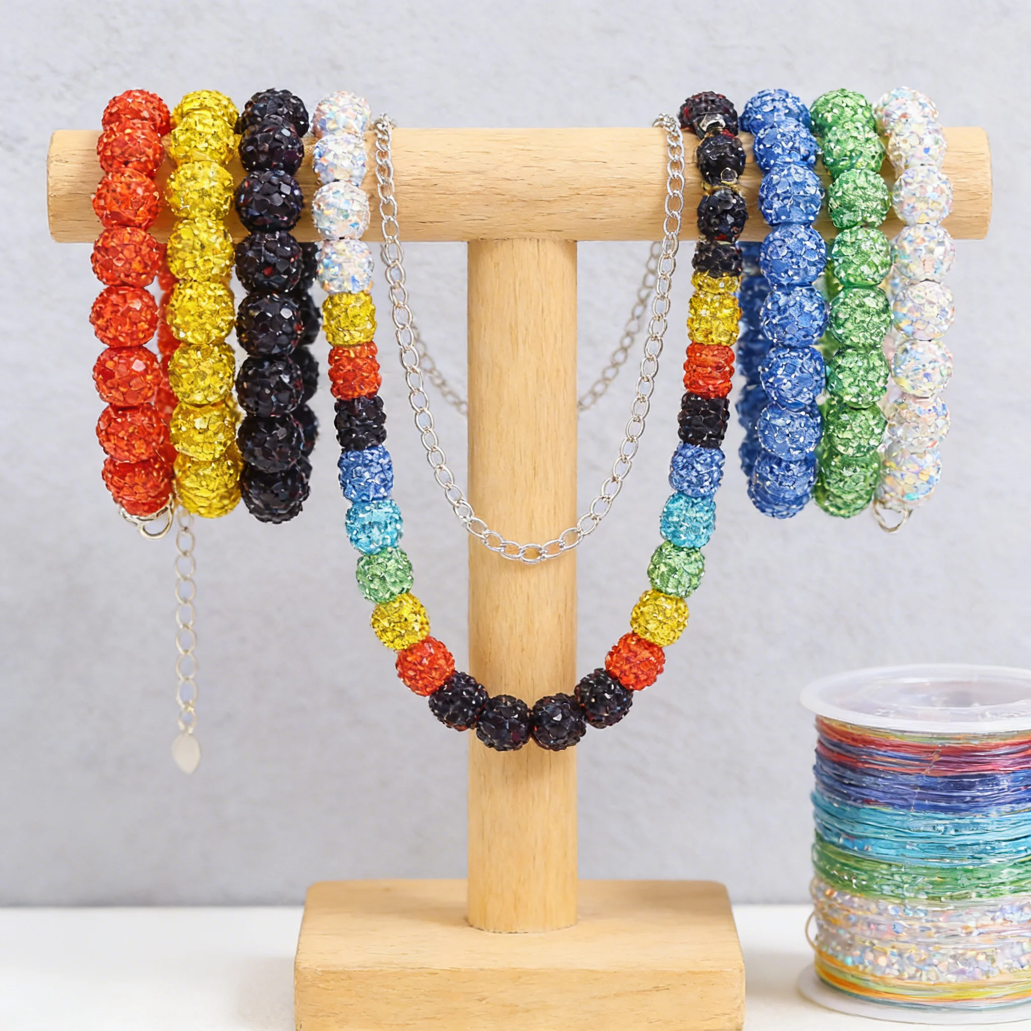 20/40Pcs 8mm Multicolor Shamballa Rhinestone Ball Beads Soft Pottery Spacer Charms for DIY Jewelry Bracelet Making Accessories