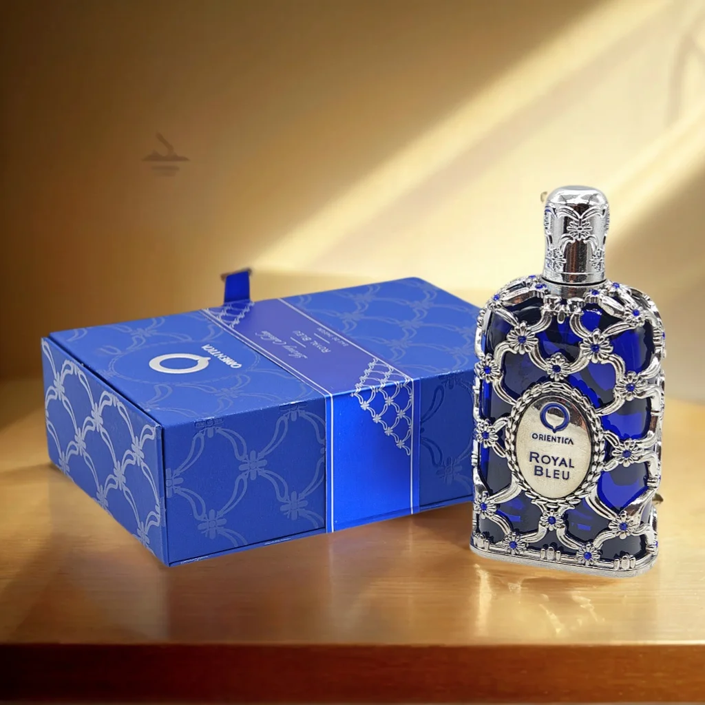 مجموعة Orientica الفاخرة Royal Bleu Extrait de Parfum |   80 مل / 2.7 أونصة عطر زهور الفانيليا الغنية |   رائعة طويلة الأمد Sc