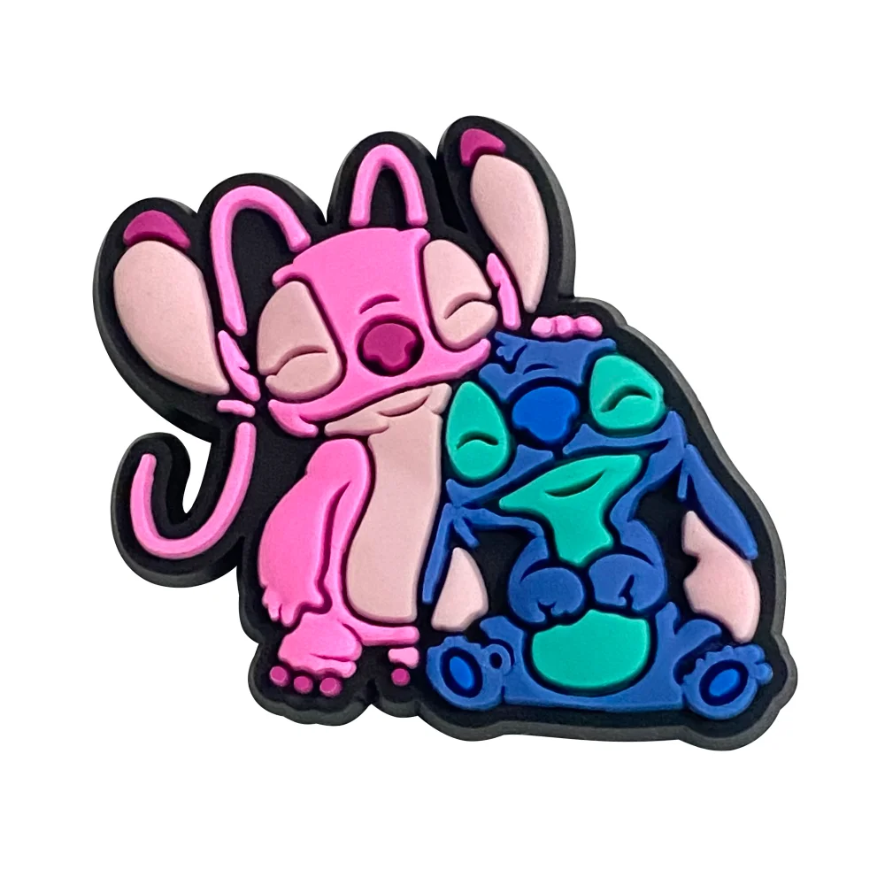 20 unids/set divertidos dijes de zapatos de pvc de Disney Stitch para mujeres y hombres, accesorios de zapatos unisex de dibujos animados, regalos de fiesta de cumpleaños