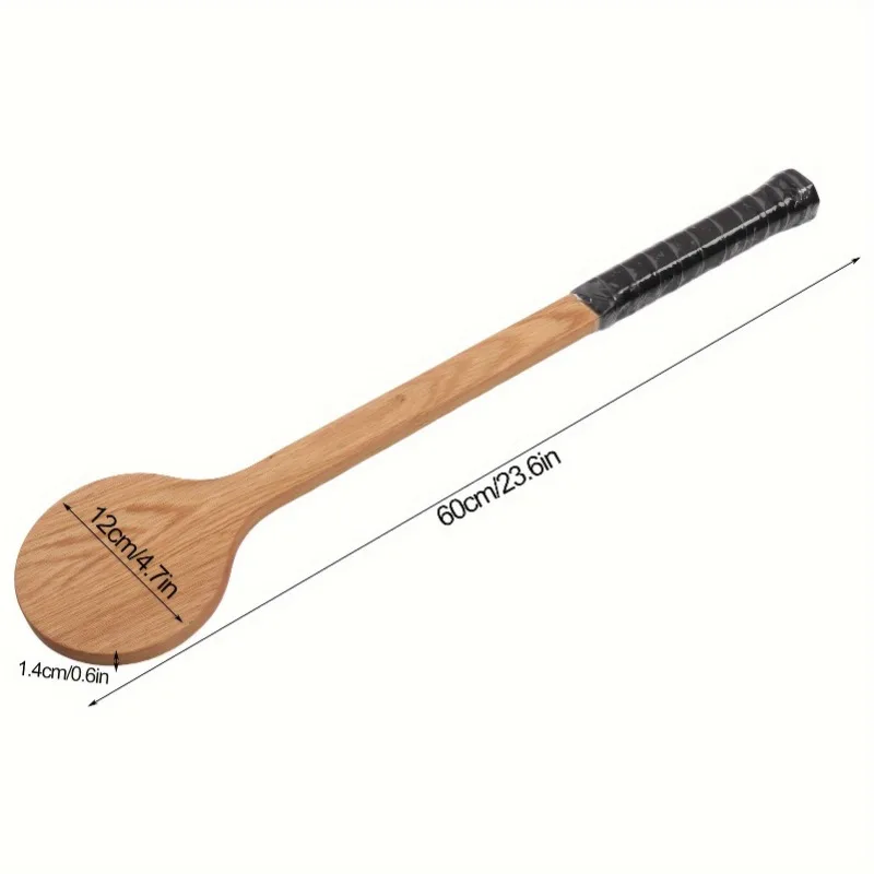 60CM Tennis Sweet Spot Racket Wooden Tennis Spoon Swing Training Racket Accuracy Practice Racket Batting Hitting Equipment Gear