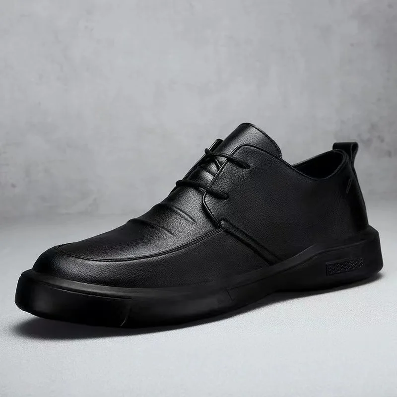 Shoes Casual Men Leather Big Toe Soft Sole Dress Versatile Business Lace-Up Summer Breathable Style 2023 Men Shoes  Loafers Men