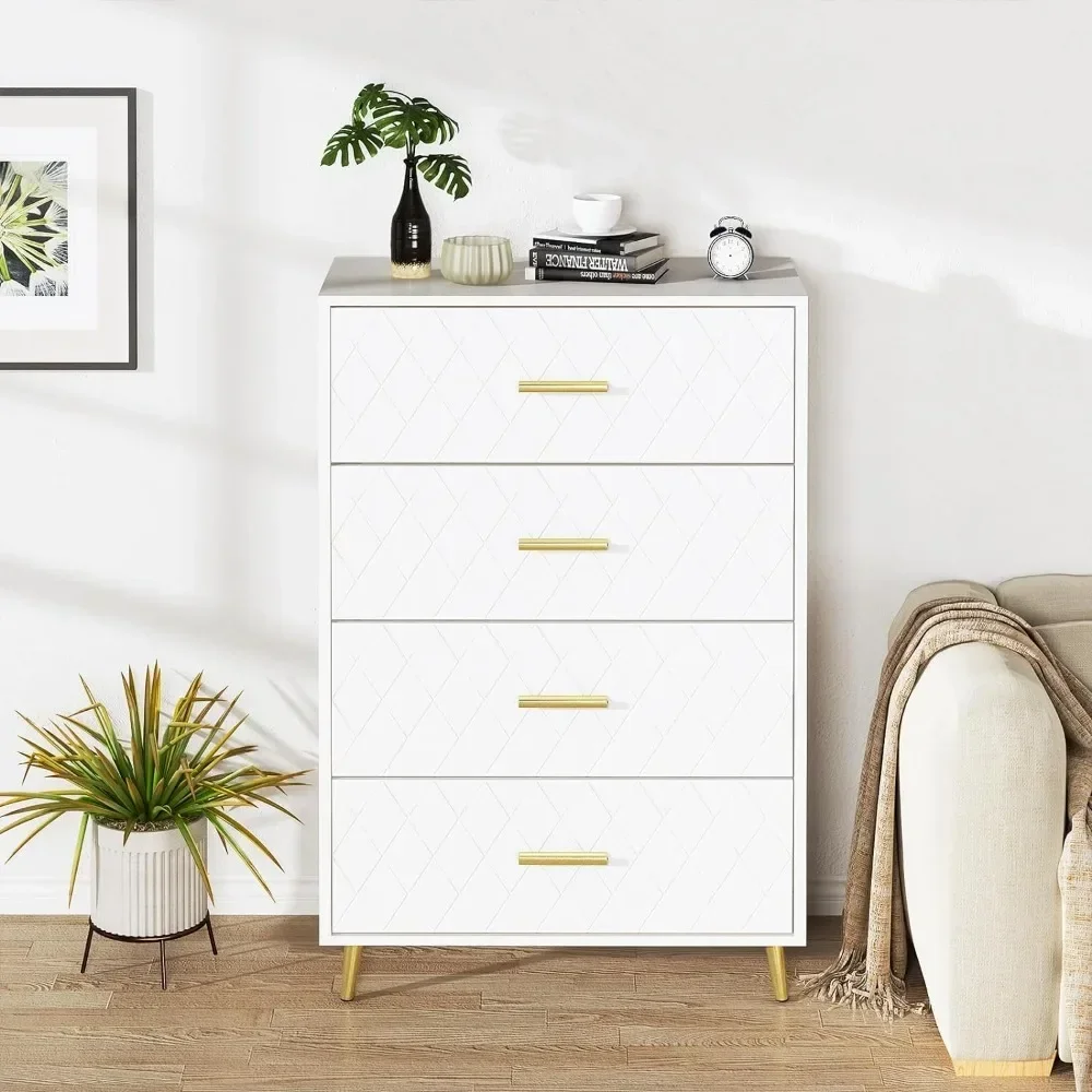 

Chest of Drawers in the Bedroom Furniture 4 White Drawer Dresser Set of 2 Modern Nightstand With 4 Drawers Vanity Desk Dressers