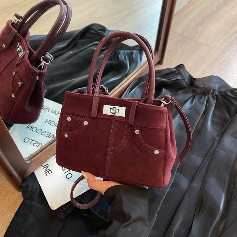 Autumn-winter Vintage Frosted Bag Lady,2024 New All-in-one Fashion Trend Small Square Bag,Premium Sense Una Bolsa De Hombro