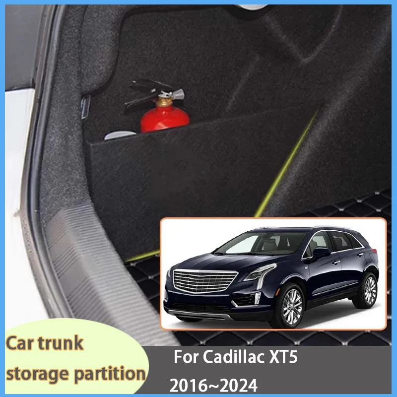 

For Cadillac XT5 2016~2024 MK1 Car Organizer Thickening Trunk Side Partition Trunk Interior Storage Box Parts