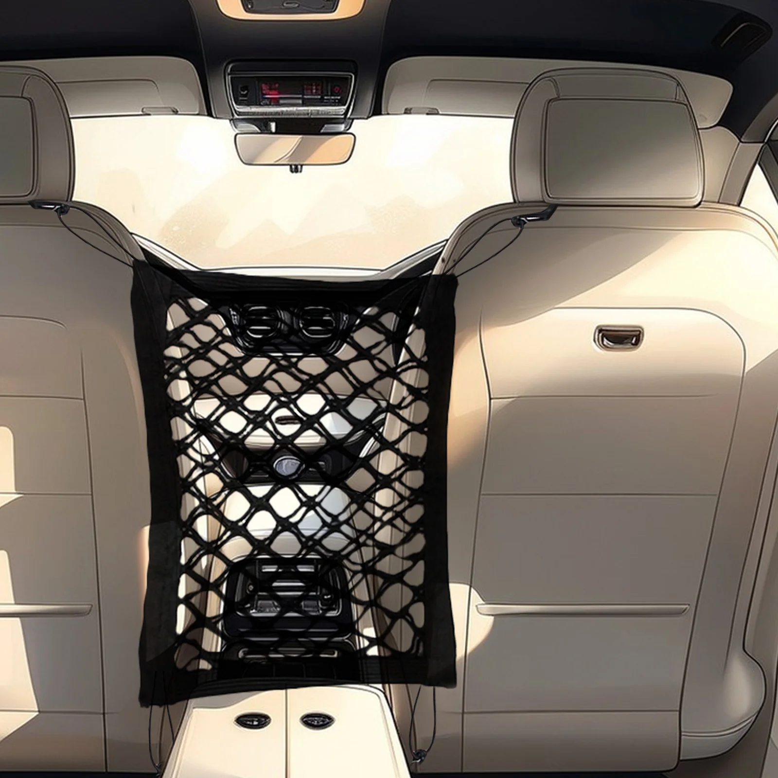 

1Pcs Car Backseat Pet Barrier Oxford Fabric Dog Safety Net with Mesh Window for Air Circulation Portable Lightweight Vehicle Dog