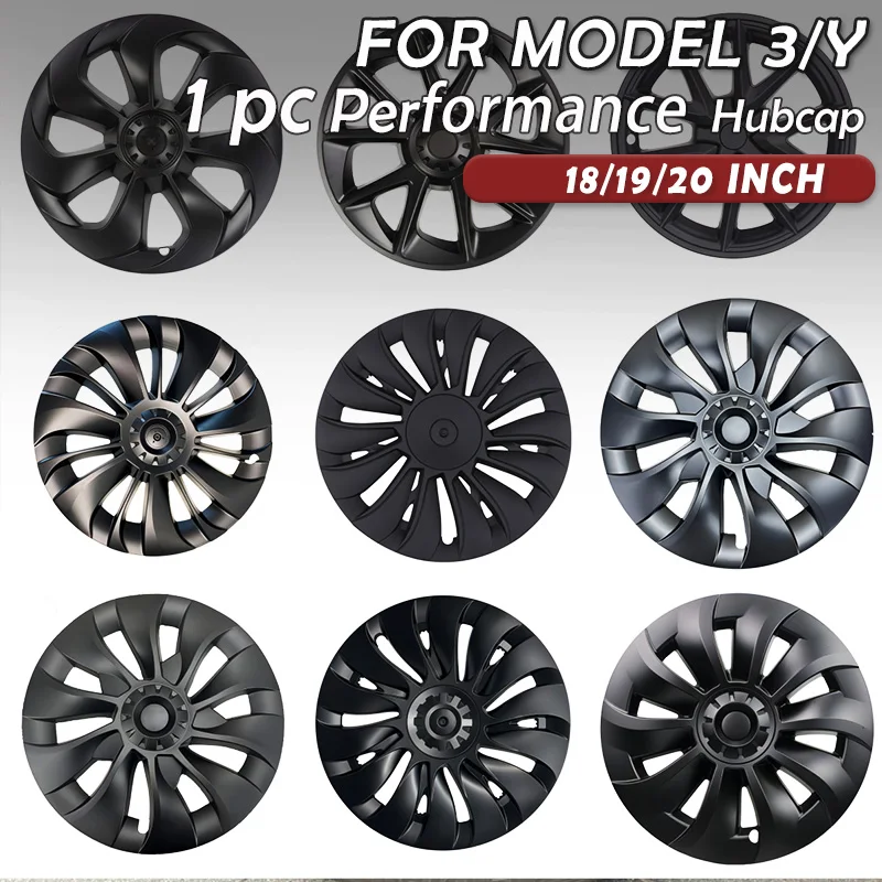 1PCS Hub Cap Replacement Wheel Cap Automobile Hubcap Full Rim Cover Accessories for Tesla Model 3/Y 18/19/20 Inch 2021 2018-2023