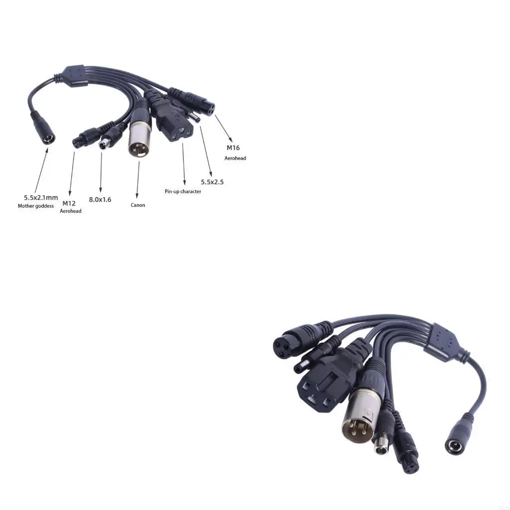 193A 5.5x2.1mm to 8016 and 5.5x2.5mm Adapter for Secure Electric Equipment Charging