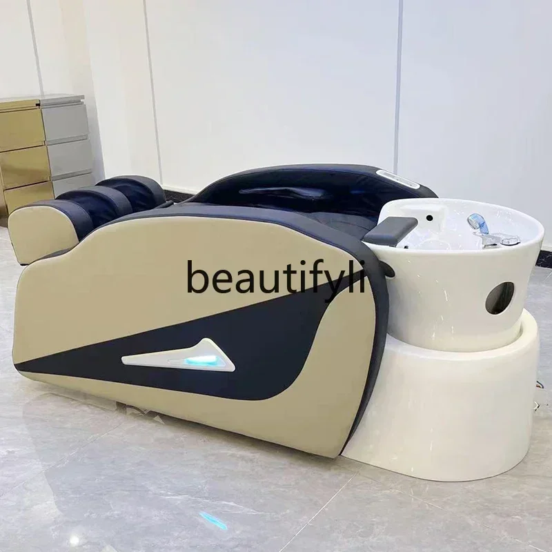 

yj32 Barber shop special constant temperature water circulation automatic hair salon multi-functional head treatment bed