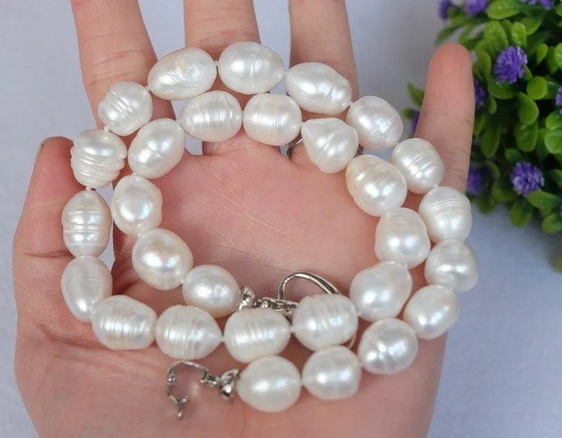 new 11-12MM AAA NATURAL Akoya WHITE SOUTH SEA BAROQUE PEARL NECKLACE 20inchINCH