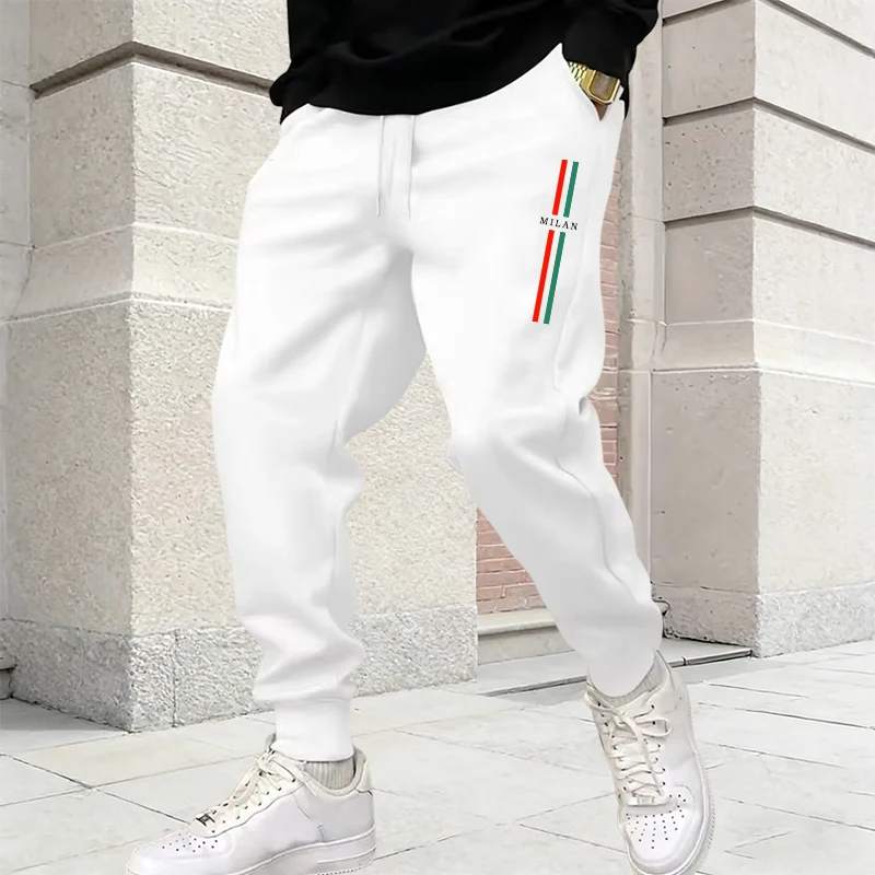 Herbst-Winter Herren Jogginghose mit Print, Lässige Sport- und Fitnessbekleidung 2026, Outdoor-Jogginghose, Bestseller, Weite Lange Hose – Detail 2