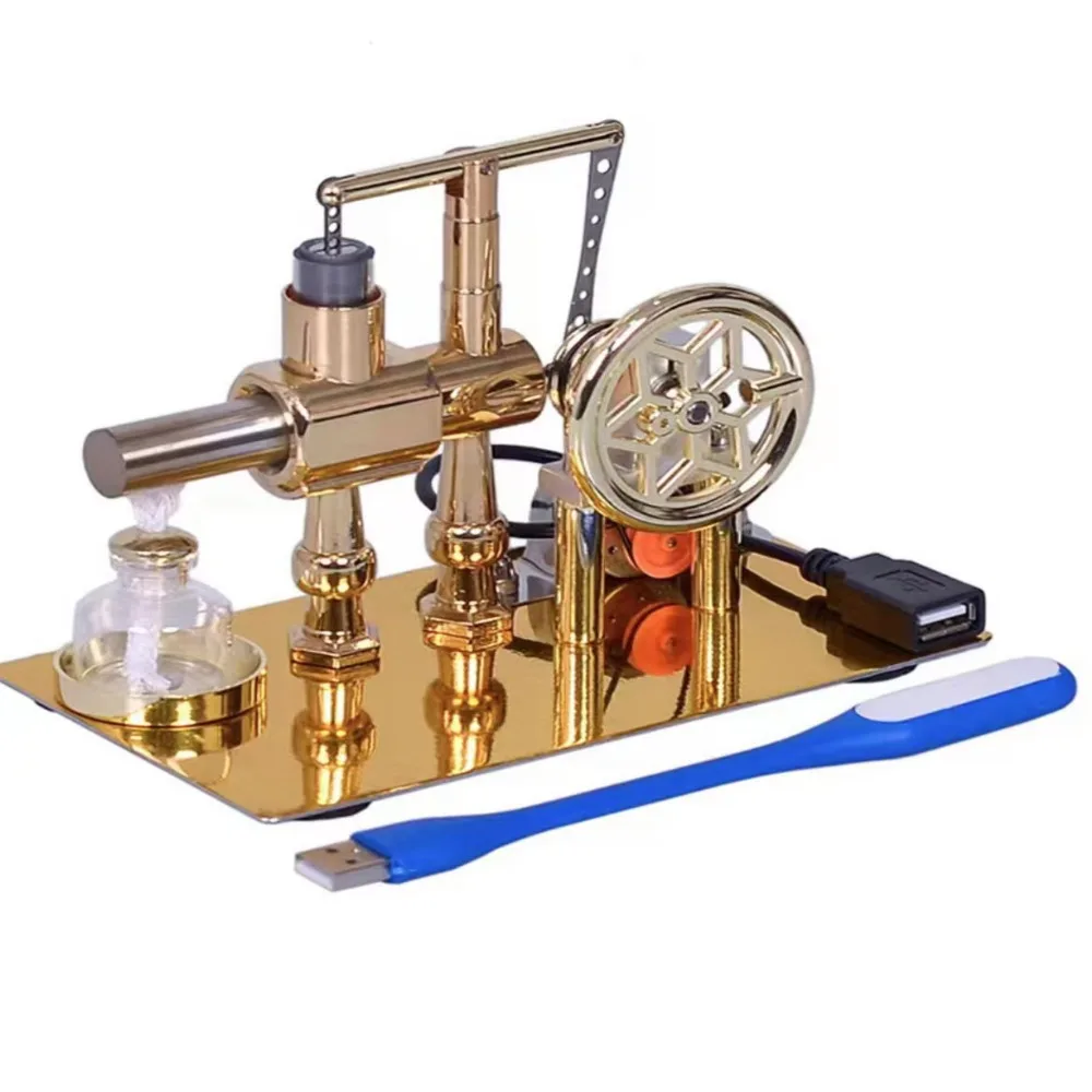 

Stirling Engine Hot Air Single Cylinder Stirling Engine Dual Cylinder Model Single Cylinder Stirling Engine Toy LED Bulb