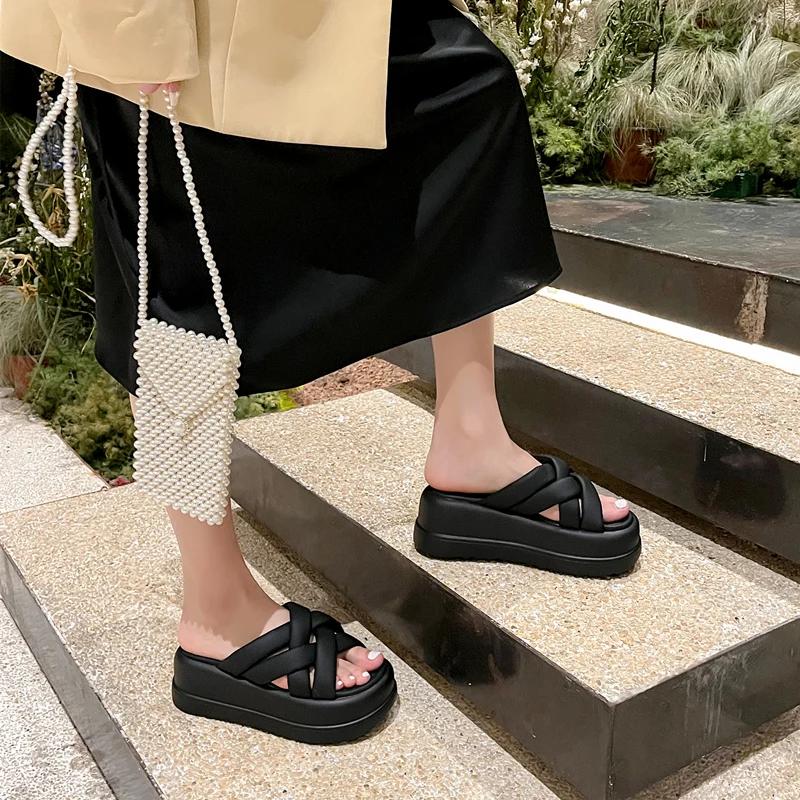 FEDONAS Thick Platforms Flats Slippers Summer New Arrival Comfortable Fashion Leisure Casual Party Shoes Woman Sandals Pumps