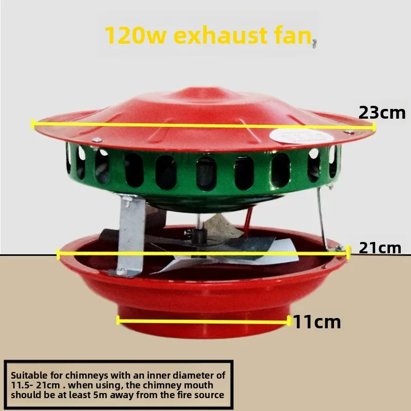 Machine Dust Fireplace Home Cottage Stove 120W 1pc Exhaust Fan Induced Draft Household Chimney Induced Extractor Smoke