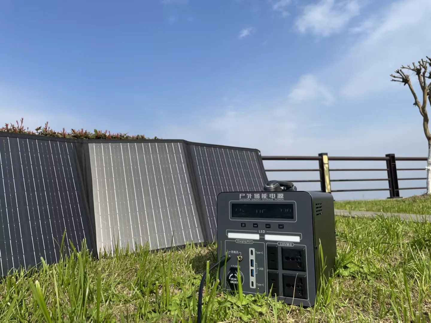 2000W LifePo4 Power Station Solar Generator Camping Portable Energy Storage System Fishing RV Outdoor UPS with Solar Panel
