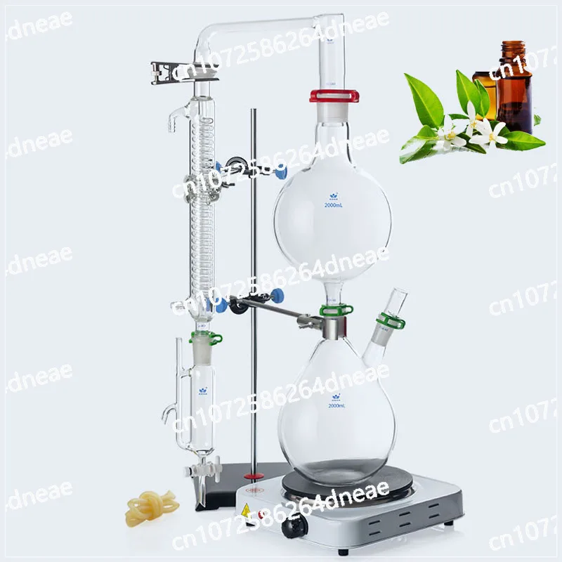 

2000ml Essential Oil Extraction Separator Device Dew Distillation Equipment Water Distiller Machine Kits