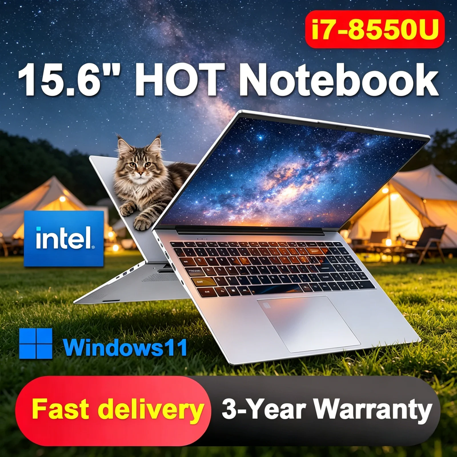 Business Office Laptop 15.6 Inch Windows 11 Intel Core I7 8550U 32GB RAM 2TB SSD Fingerprint Unlock New