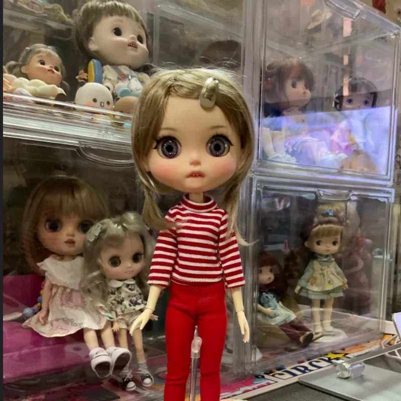 【JUSUN】JD509 7-8 Zoll MSD Puppen für Mädchen OB11 18-20 cm synthetische Mohair BJD Perücke Puppenhaar Natur Zwillinge Country Girl Zöpfe Perücke