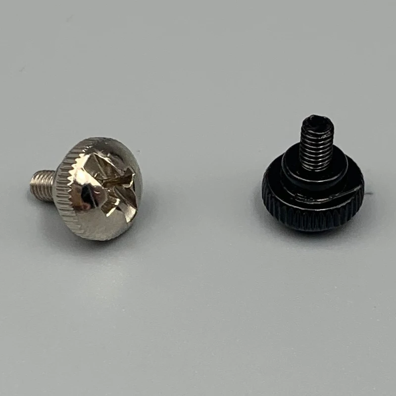 M3 OD 4.5mm 6mm 8mm 10mm 12m 14mm Black Nickel Plated Carbon Steel Bolt Round Phillips Cross Recessed Handle Knurled Thumb Screw