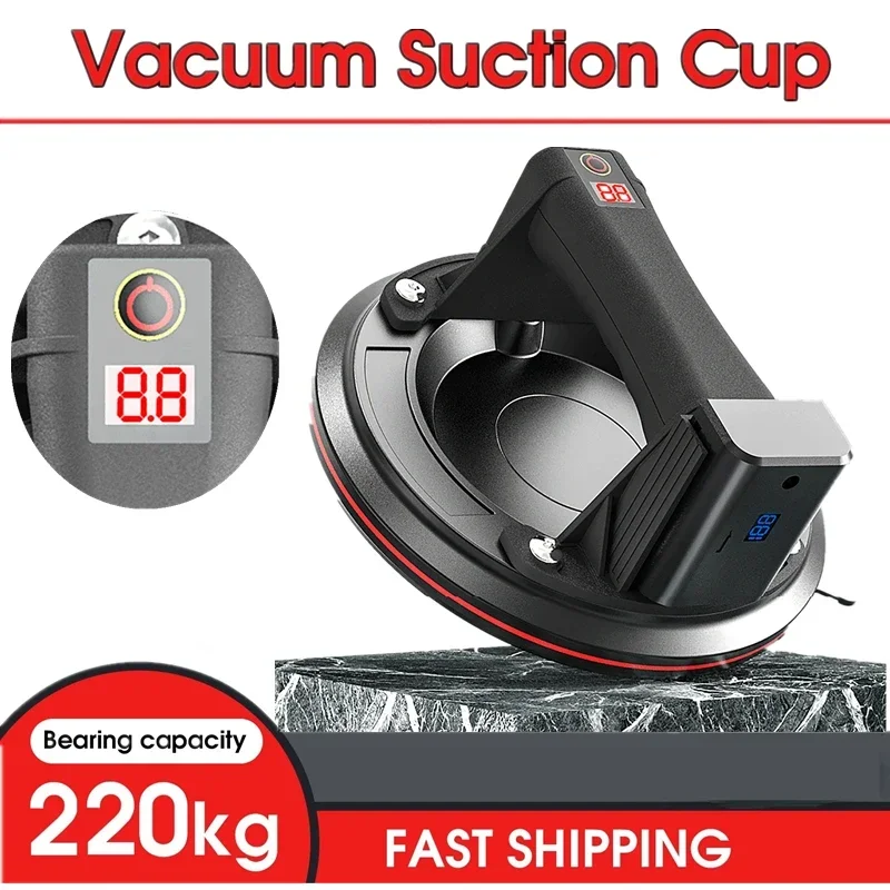 4800mAh 8 Inch Vacuum Suction Cup 220kg Heavy Duty Lifter for Granite Tile Glass Manual Lifting Tiler Suction Extractor