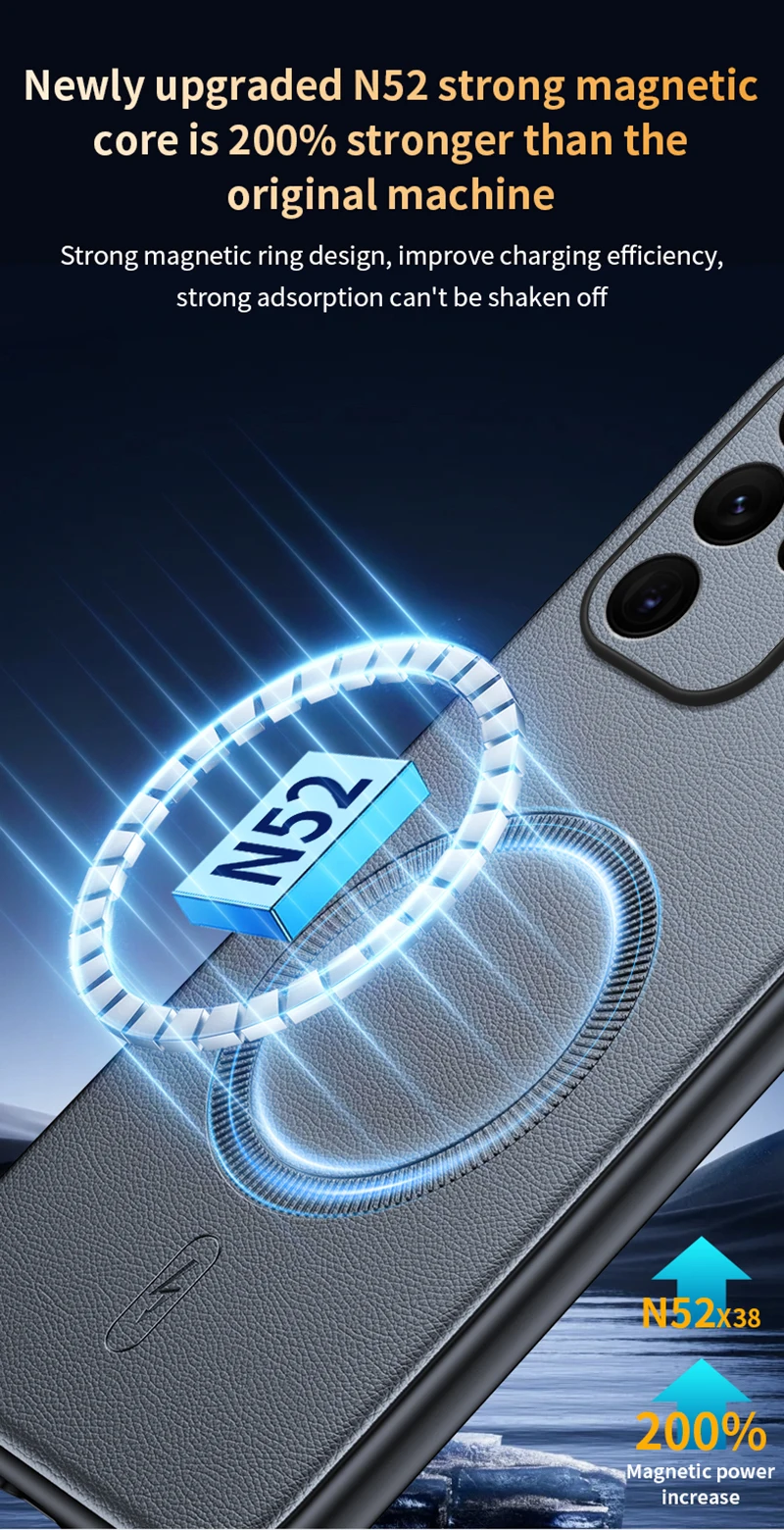 Für Samsung S23 Ultra Hülle Magnetische Leder-Schutzhülle Für Samsung S23 Ultra Anti-Fingerabdruck Rutschfest PC+TPU – Detail 9