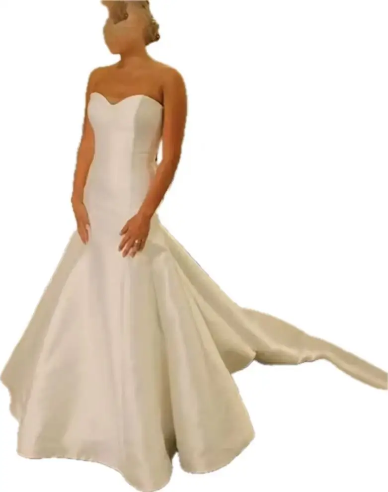 فساتين زفاف حورية البحر بسيطة من الساتان الأبيض مخصصة من MYYBLE فساتين زفاف رخيصة على شكل قلب فساتين زفاف vestidos de novia #1