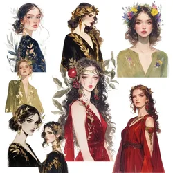 Watercolor Beauty Sister Ancient Greek Goddess Stickers DIY Scrapbook Diary Happy Project Decoration Album INS Style Stationery