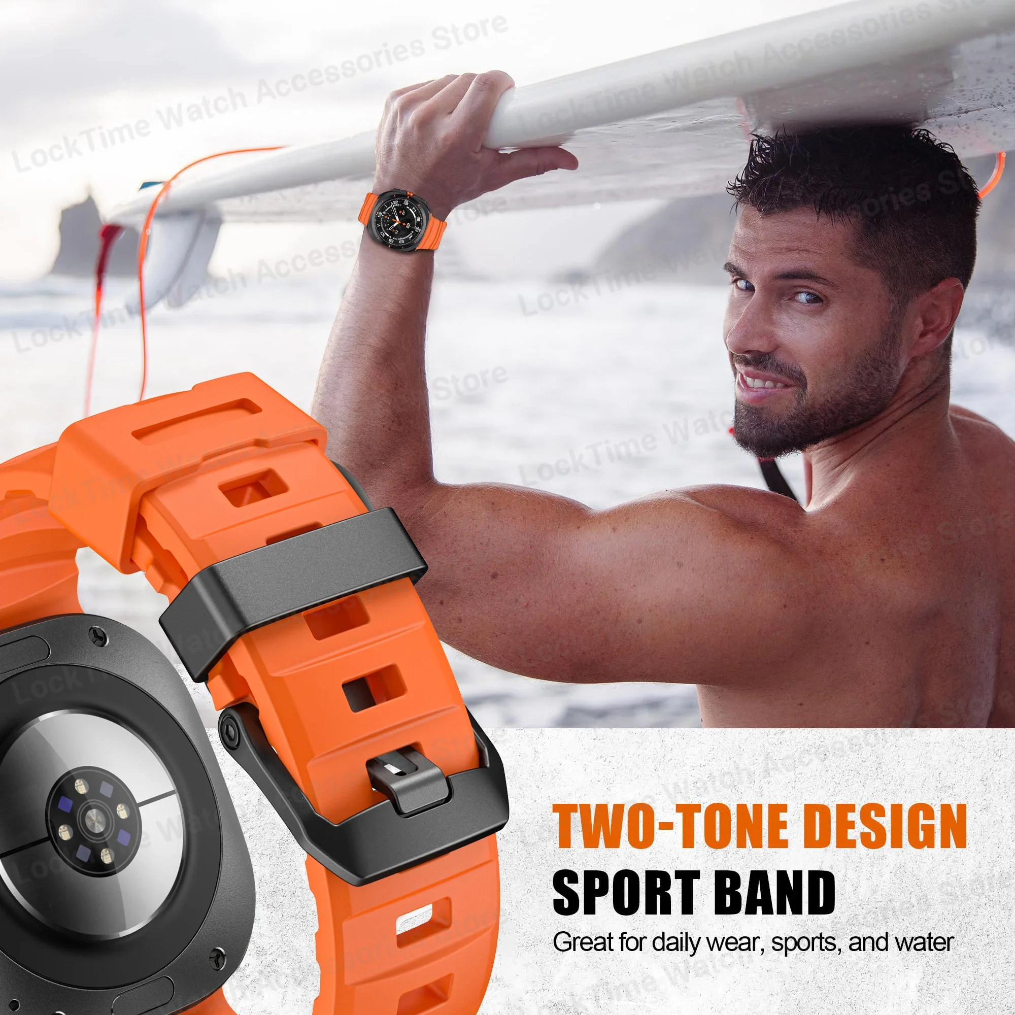 Tali Silikon untuk Samsung Galaxy Ultra 47Mm Gelang Olahraga untuk Jam Tangan Galaxy Ultra 47Mm Jam Tangan Pintar Gelang Aksesori Korea