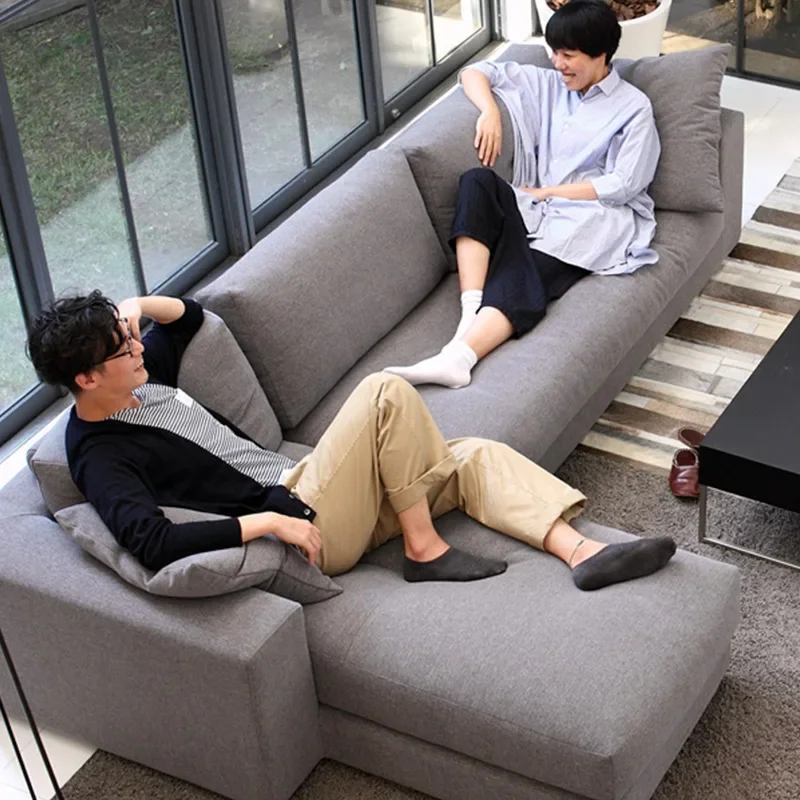 Nordic corner fabric sofa combination modern simple large, small and medium-sized apartment living room bedroom latex sofa can
