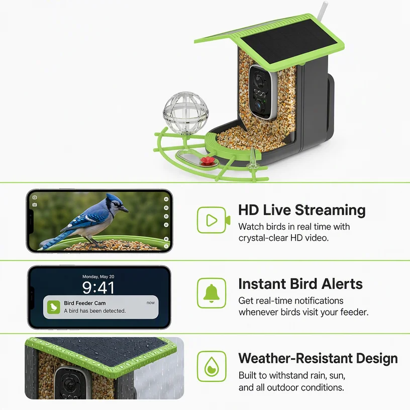 Vogelvoeder met AI-identificat - Smart Bird Feeder Camera recensie en prijs