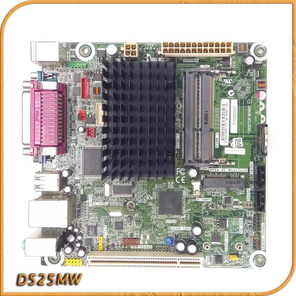 

Промышленная материнская плата D525MW ITX, двухъядерная, со сверхнизким энергопотреблением