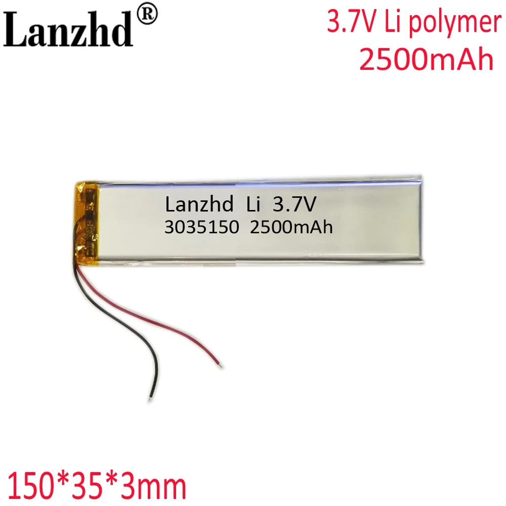 3.7v battery 3035150 For 3530130 3035130 tablet computer  PC Toys mobile phones laptops portable DVD player battery 2500mAh