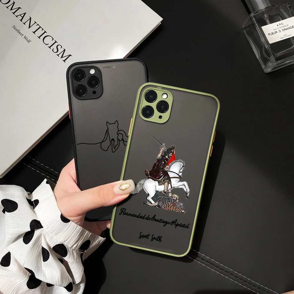 Phone Case For iPhone 15 Pro XS Max 14 7 8 6 6s SE 11 12 13 Mini X XR Horse Knight Flamenco Dancer King Black Translucent Cover