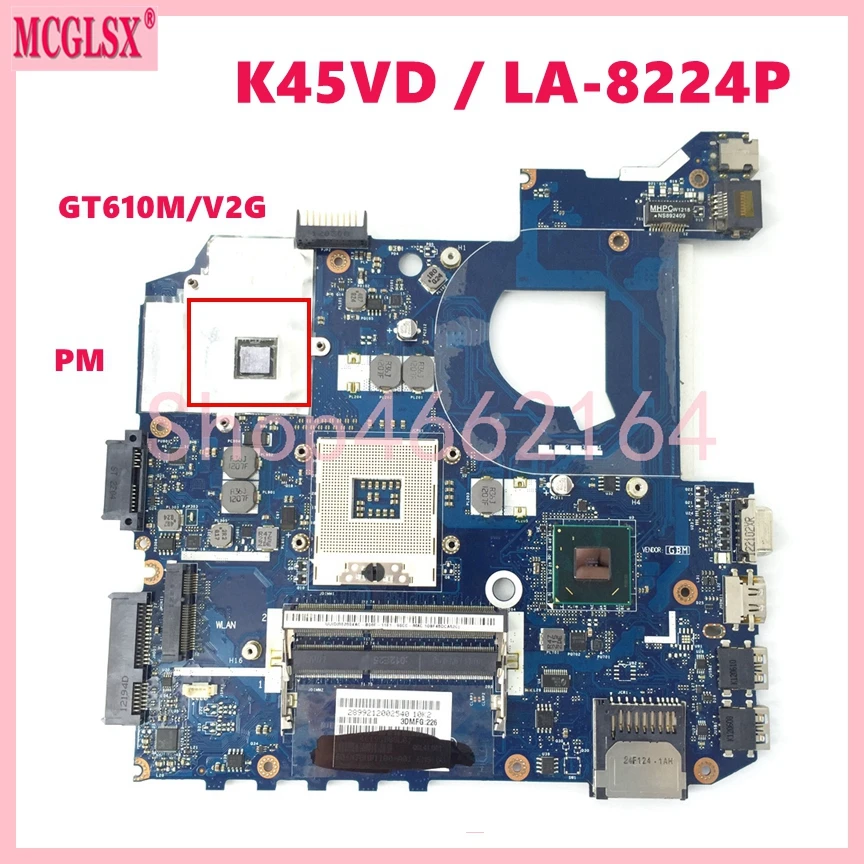 LA-8221P LA-8224P LA-8226P GT610M GT630M GPU Mainboard For ASUS K45V K45VD A85V A45V K45VJ K45VS K45VM K45A Laptop Motherboard