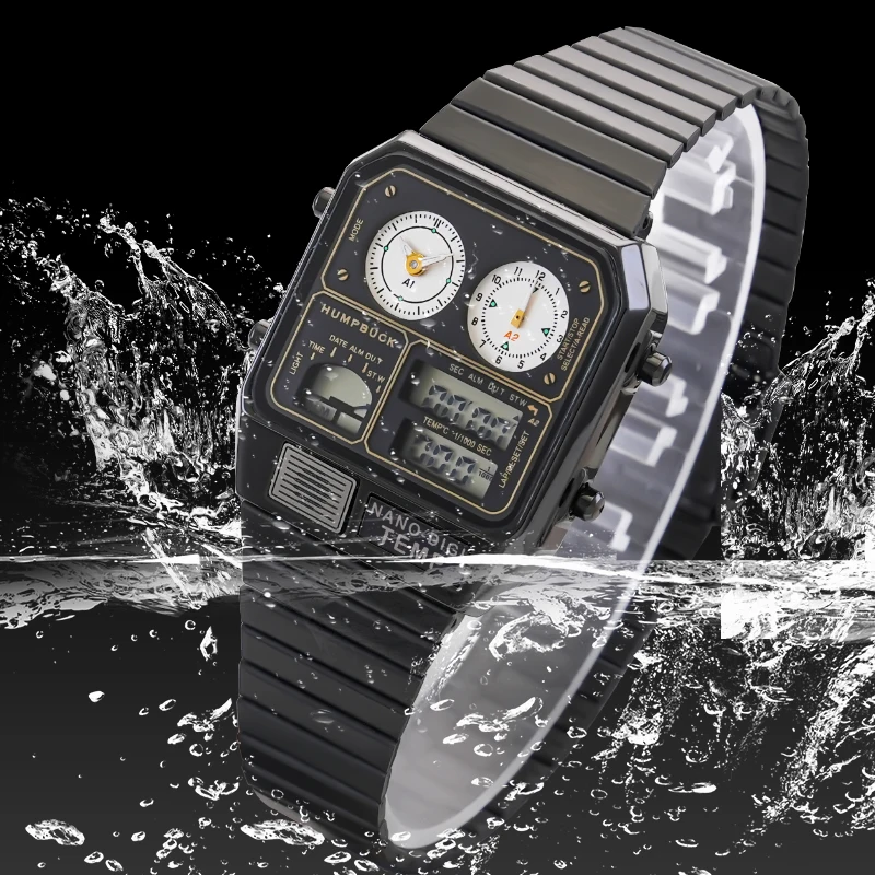 HUMPBUCK Geneva Watches Women Sport Original Digital Watch Waterproof Wrist Luxury Watches Men