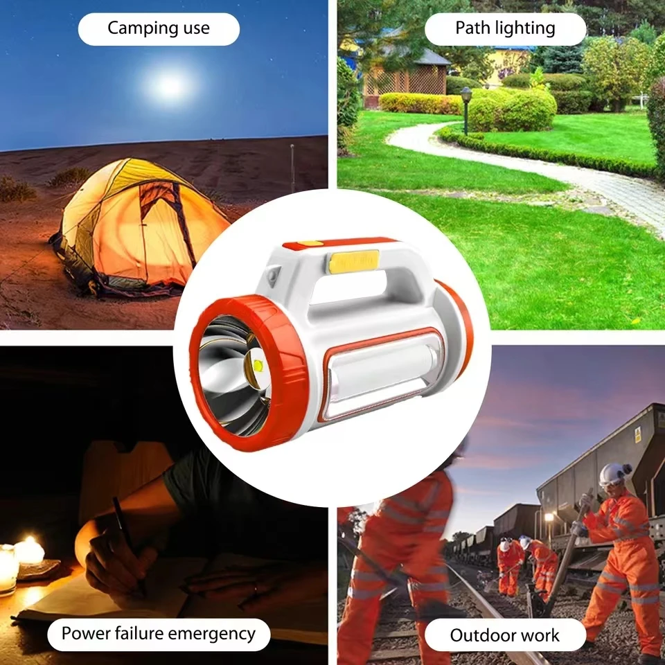 Flashlight LED portable light outdoor searchlight long-range multifunctional USB charging high-power camping emergency lighting