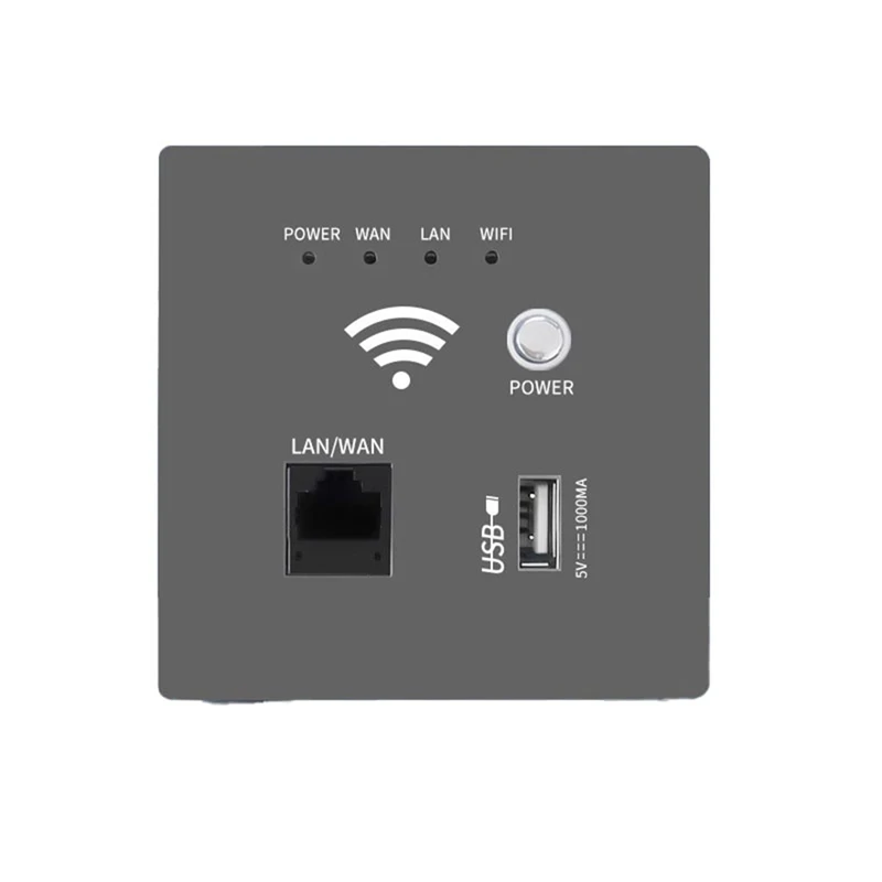300Mbps 2.4Ghz WIFI Router Wireless Wifi Socket RJ45 AP Relay Smart USB Socket Panel Embedded Wall WIFI Router