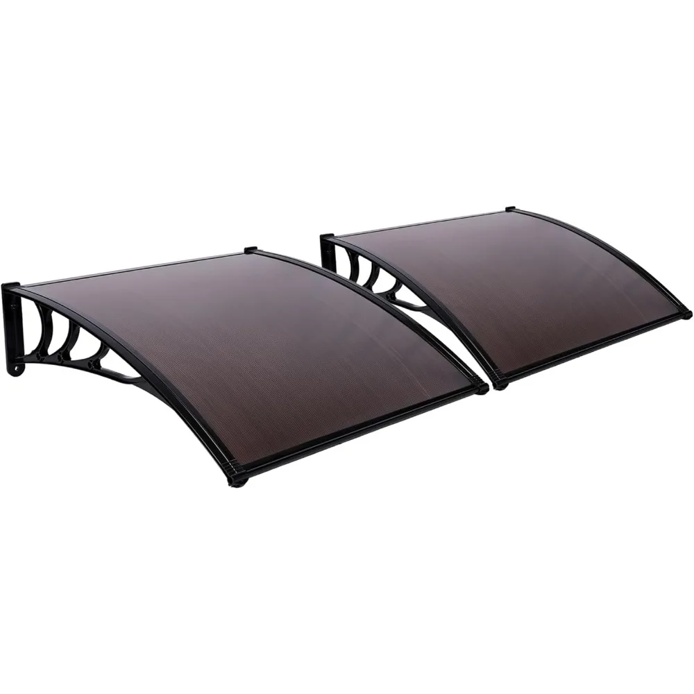 

2 Pcs 40"x40" Window Awning Door Canopy Exterior, Polycarbonate Cover Awnings for Doors Entrance, Front Door Overhang Awning for