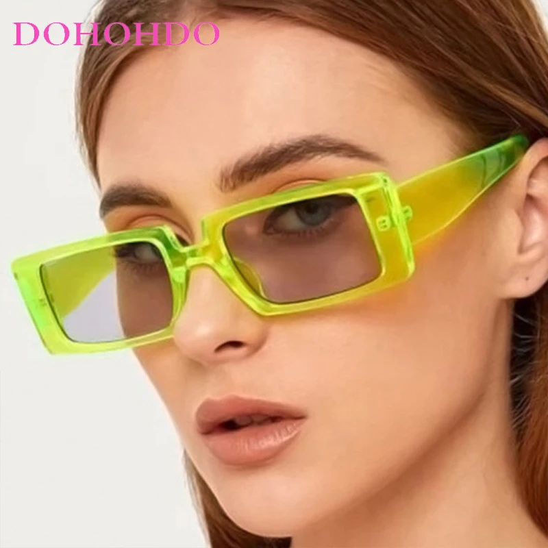 

Trending Candy Color Small Rectangle Frame Women Men Sunglasses Luxury Brand Summer Sunglass Drive Traveling Party Eyewear UV400