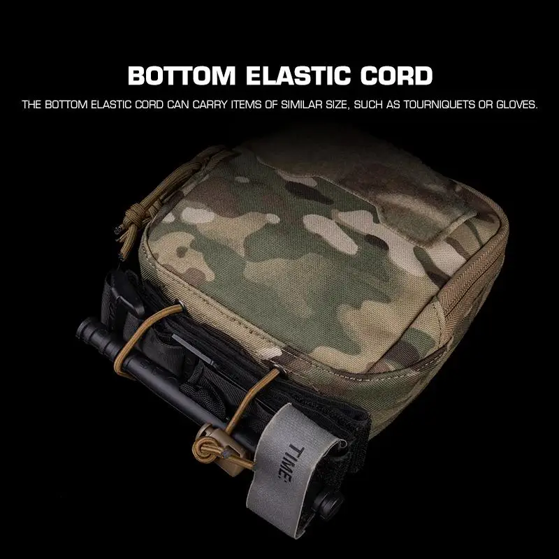 AG Utility Pouch MOLLE Storage Organizer Pouch لمصباح يدوي IFAK طقم طبي EDC Glow Sticks