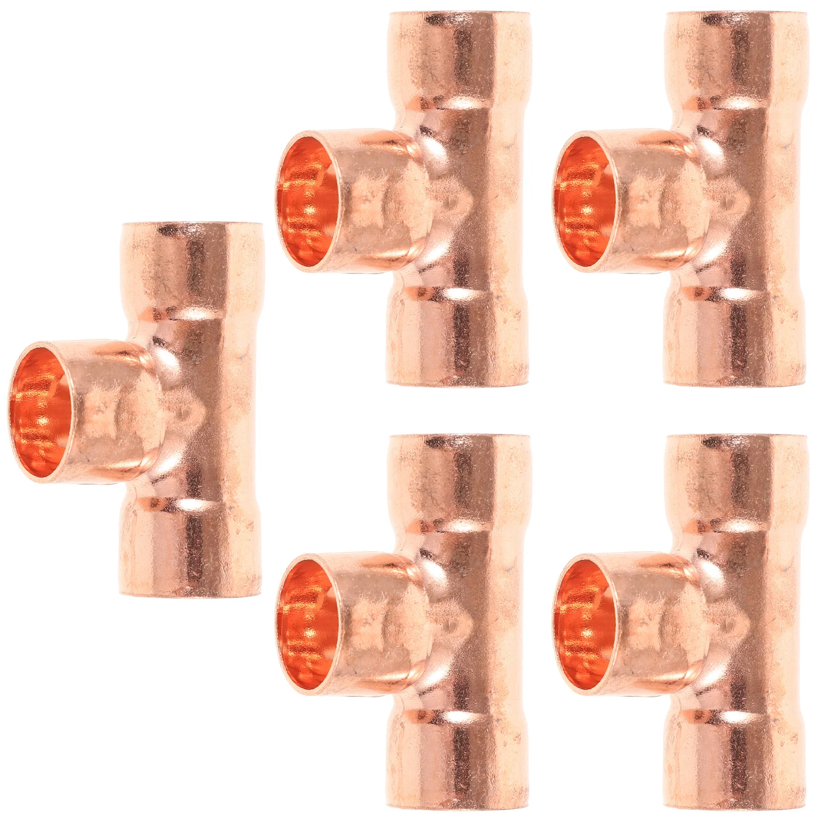 

5Pcs Three-Way Hvac Copper Fittings Refrigeration Air Conditioner Adapter Welding Connector System Part Copper Fittings