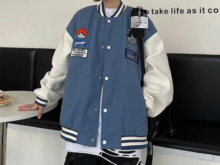 American Retro Jackets Coats Uniforms School Boy And Girls 2022 New Street Trend all-match Baseball Uniform Couple Loose Top