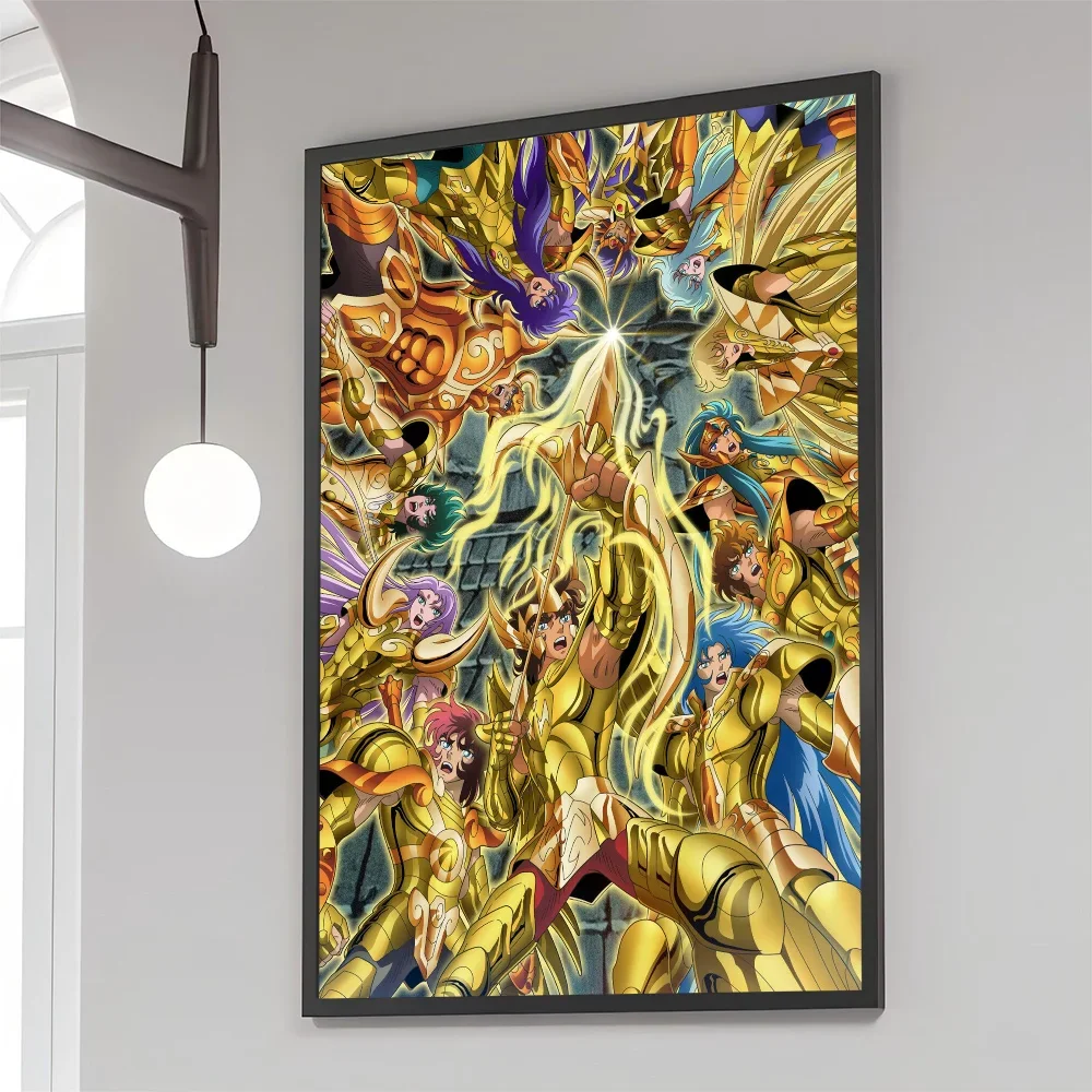 1PC 1PC S-Saint Game Seiya Poster Movie Sticky Posters Retro Kraft Paper Sticker DIY Room Bar Cafe Aesthetic Art Wall Painting