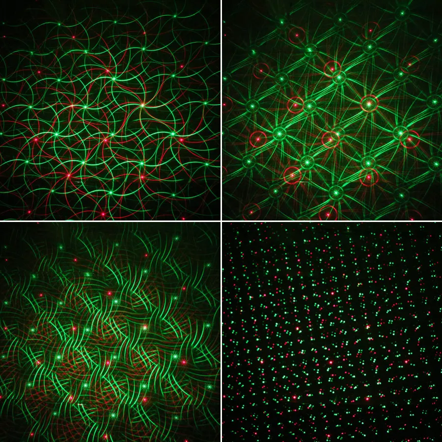 Mini R&G Moving 4 Patterns Laser Projector Disco Light DJ Bar Dance House Party Christmas Flash Stage Lamp Show YR4